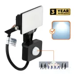 DELYO MHNC LED-reflektor, 110°, IP54, 10 W, Hideg fehér, fekete