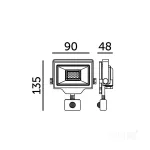 DELYO MHNC LED-reflektor, 110°, IP54, 10 W, Hideg fehér, fekete KOBI-004235 KOBI