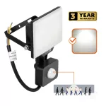 DELYO MHNC LED-reflektor, 110°, IP54, 20 W, Természetes fehér, fekete