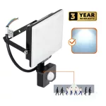 DELYO MHNC LED-reflektor, 110°, IP54, 30 W, Hideg fehér, fekete