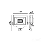 DELYO MHNC LED-reflektor, 110°, IP54, 50 W, Hideg fehér, fekete KOBI-004241 KOBI