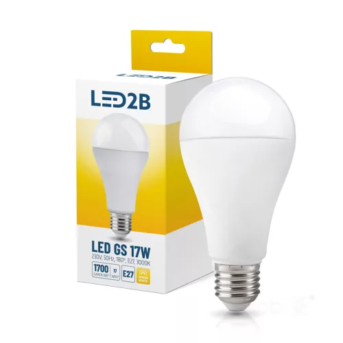 E27 LED-fényforrás, 17 W, Meleg fehér WW 3000K lm, KOBI-004295 KOBI