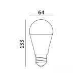 E27 LED-fényforrás, 17 W, Természetes fehér NW 4000K lm, KOBI-004296 KOBI