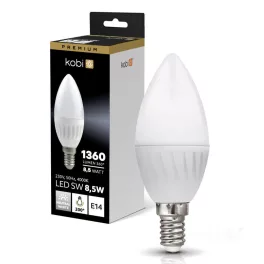  E14 LED-fényforrás, 8.5 W, Természetes fehér, Prémium NW 4000K 1360lm, KOBI-004459 KOBI