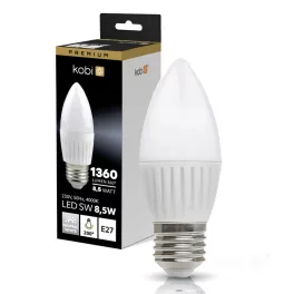   E27 LED-fényforrás, 8.5 W, Természetes fehér, Prémium NW K lm, KOBI-004465 SpectrumLED