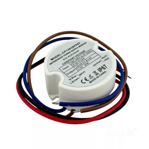 Hermetic LED Power Supply 12V 30W 2,50A IP67