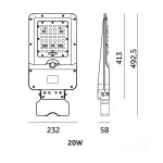 Solar street light LED STREET 20W 3CCT IP65 Kobi Premium KOBI-004613 KOBI