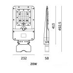 Solar street light LED STREET 20W 3CCT IP65 Kobi Premium KOBI-004613 KOBI