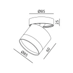 Downlight OH12 F 1xGX53 black Kobi KOBI-004690 KOBI