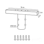 Mounting bracket BASE TP SV 360mm Fi 60mm grey Kobi KOBI-004728 KOBI