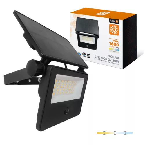 Solar floodlight LED NCS G2 20W 3CCT IP54 Kobi