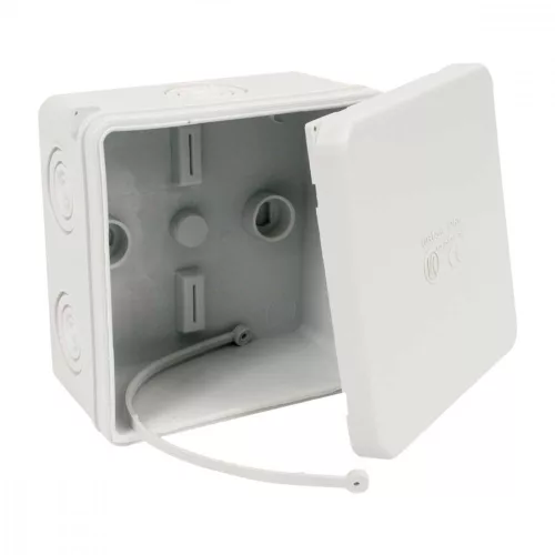 KOPOS Kötődoboz IP65 88x88mm világosszürke, halogénmentes PP (fedél), PE (test) 003.CS.K_KB