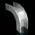 KOPOS 90°-os süllyedő idom 100x60mm kábeltálcához E90, Tüzihorganyzott, KO 90X60X100_F