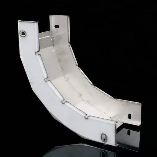 KOPOS 90°-os emelkedő idom 250x100mm kábeltálcához rozsdamentes acél, Rozsdamentes acél AISI 304, NIXSO 90X100X250_IX