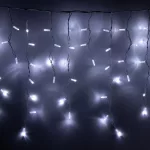 HOME KSFW200WH sorolható fényfüggöny, 4 méter, 200db hidegfehér LED, fehér vezeték, kül- és beltéri kivitel