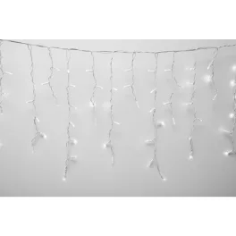   HOME KSFW200WW sorolható fényfüggöny, 4 méter, 200db melegfehér LED, fehér vezeték, kül- és beltéri kivitel