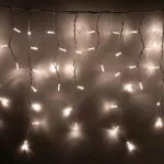 HOME KSFW200WW sorolható fényfüggöny, 4 méter, 200db melegfehér LED, fehér vezeték, kül- és beltéri kivitel