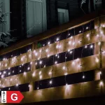 Home KSF 200/WH LED-es fényfüggöny, 4 m / 200 db hidegfehér LED, állófényű, fekete vezeték, sorolható, kül- és beltéri kivitel, KSF_200_WH