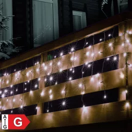   Home KSF 200/WH LED-es fényfüggöny, 4 m / 200 db hidegfehér LED, állófényű, fekete vezeték, sorolható, kül- és beltéri kivitel, KSF_200_WH