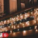 Home KSF 200/WW LED-es fényfüggöny, 4 m / 200 db melegfehér LED, állófényű, fekete vezeték, sorolható, kül- és beltéri kivitel, KSF_200_WW