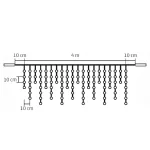 Home KSF 200/WW LED-es fényfüggöny, 4 m / 200 db melegfehér LED, állófényű, fekete vezeték, sorolható, kül- és beltéri kivitel, KSF_200_WW