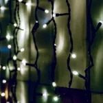 Home KSF 204/WH LED-es fényfüggöny, 2x2 m / 204 db hidegfehér LED, állófényű, fekete vezeték, sorolható, kül- és beltéri kivitel, KSF_204_WH