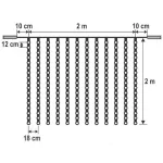 Home KSF 204/WW LED-es fényfüggöny, 2x2 m / 204 db melegfehér LED, állófényű, fekete vezeték, sorolható, kül- és beltéri kivitel, KSF_204_WW