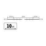 HOME KSIW100WH sorolható fényfüzér, 10 méter , 100db hidegfehér LED, fehér vezeték, kül- és beltéri kivitel