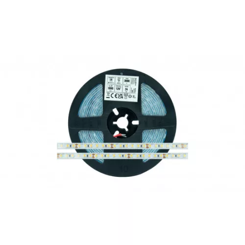 LED-szalag, SMD 2835, 120 LED/m, 24 V, 9,6 W/m, IP65, meleg fehér, kiszerelés (5 méter)