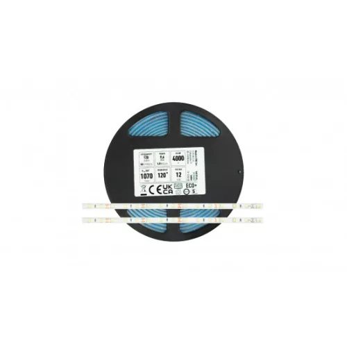 LED-szalag, SMD 2835, 120 LED/m, 12 V, 9,6 W/m, IP65, természetes fehér, kiszerelés (5 méter)