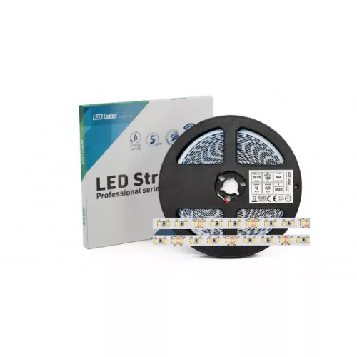 LED-szalag, SMD 2835, 120 LED/m, 12 V, 12 W/m, IP20, meleg fehér, 3 év garancia, kiszerelés (5 méter)