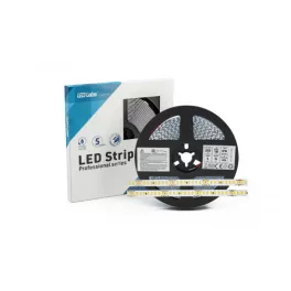   LED-szalag, SMD 2835, 180 LED/m, 24 V, 8 W/m, IP20, meleg fehér, 5 év garancia, kiszerelés (5 méter)