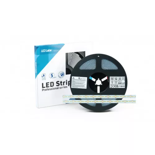 LED-szalag, SMD 2835, 120 LED/m, 24 V, 15 W/m, IP65, természetes fehér, 3 év garancia, kiszerelés (5 méter)