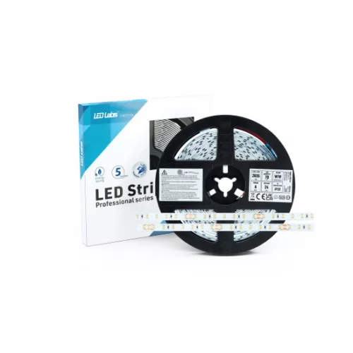 LED-szalag, SMD 2835, 70 LED/m, 24 V, 6 W/m, IP20, meleg fehér, 5 év garancia, kiszerelés (5 méter)