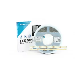   LED-szalag, COB, 528 LED/m, 24 V, 10 W/m, IP65, meleg fehér, 3 év garancia, kiszerelés (5 méter)