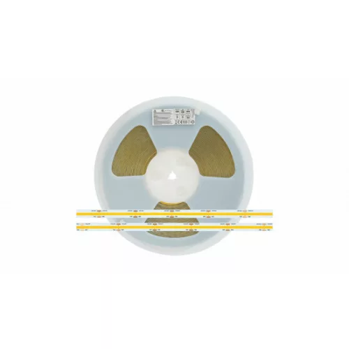 LED-szalag, COB, 528 LED/m, 24 V, 10 W/m, IP20, meleg fehér, 5 év garancia, kiszerelés (25 méter)