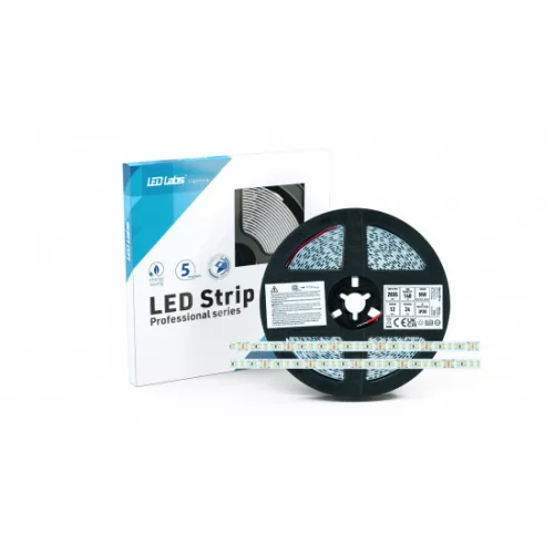 LED-szalag, SMD 2835, 140 LED/m, 24 V, 12 W/m, IP20, meleg fehér, 5 év garancia, kiszerelés (5 méter)