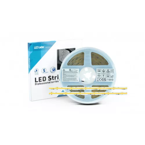 LED-szalag, COB, 2800 LED, 24 V, 12,6 W/m, IP20, Szabályozható színhőmérséklet, 5 év garancia, kiszerelés (5 méter)