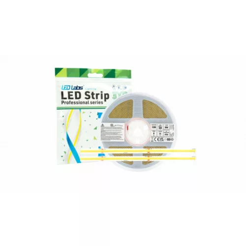 LED-szalag, COB, 1600 LED, 24 V, 8 W/m, IP20, meleg fehér, 3 év garancia, kiszerelés 5 méter)