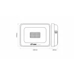 DRAGO LED-reflektor, 90°, IP65, 20 W, Természetes fehér, fekete LAB-17-0000-08 LED Labs