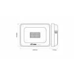 DRAGO LED-reflektor, 90°, IP65, 50 W, Természetes fehér, fekete LAB-17-0000-10 LED Labs