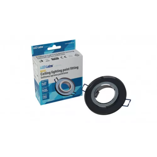 Ceiling lighting point fitting ROVO glass round black LAB-20-1210-21 LED Labs