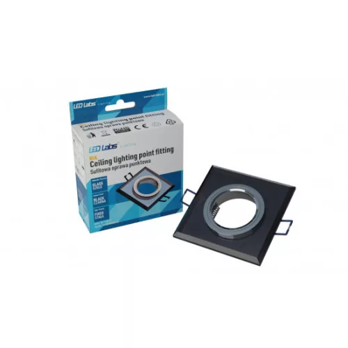 Ceiling lighting point fitting RIA glass square black LAB-20-1220-19 LED Labs