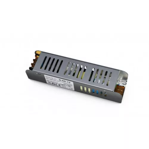 12V 60W IP20 5A enclosed power supply, SLIM