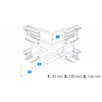 Cross connector + 3-phase track XTS38-2 black