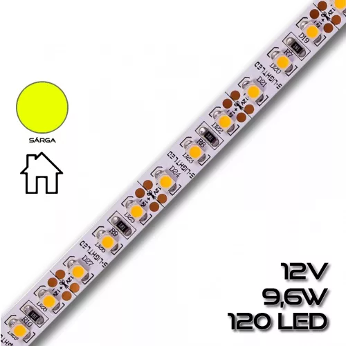 LEDszalag SL-3528WN120 120led/m IP20 színes 9,6W sárga LED10710
