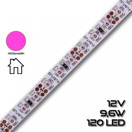 LEDszalag SL-3528WN120 120led/m IP20 színes 9,6W pink, rózsaszín LED10720