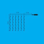 iSparkle LEDS120CV-2 micro LED-es fényfüggöny, 2x2 m / 120 db RGB LED, applikációval vezérelhető, smart, kül- és beltéri kivitel, LEDS120CV-2