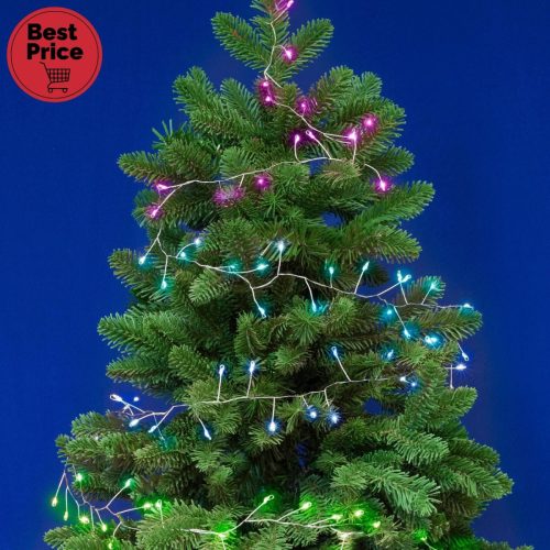 iSparkle LEDS120V-C micro LED-es cluster fényfüzér, 3 m / 120 db RGB LED, applikációval vezérelhető, smart, kül- és beltéri kivitel, LEDS120V-C