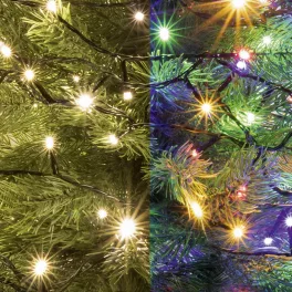   Home LED 105/WW/M LED-es DUAL COLOR fényfüzér, 7 m / 100 db melegfehér és színes LED, fekete vezeték, 5 fényprogram, hálózati adapter, kül- és beltéri kivitel, LED_105_WW_M